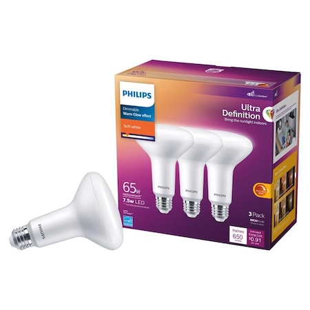 Philips Philips BR30 E26 (Medium) LED Floodlight Bulb Soft White 65 Watt Equivalence 3 pk 576769